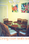 Dining room seats 6