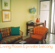 Living room with private balcony